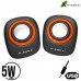 Caixa de Som 5W RMS X-Cell XC-CM-11 - Preto Laranja